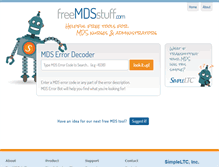 Tablet Screenshot of freemdsstuff.com